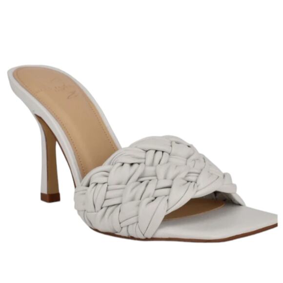 Marc Fisher Shoes - Marc Fisher Draya Square Toe Slide Sandal White 8.5